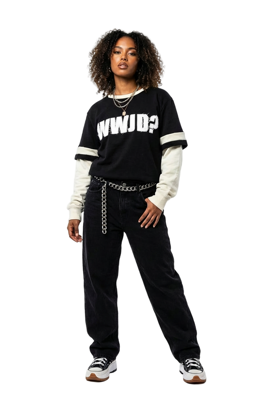 " WWJD? " Two-Tone Longsleeve